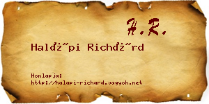 Halápi Richárd névjegykártya