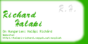 richard halapi business card