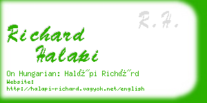 richard halapi business card